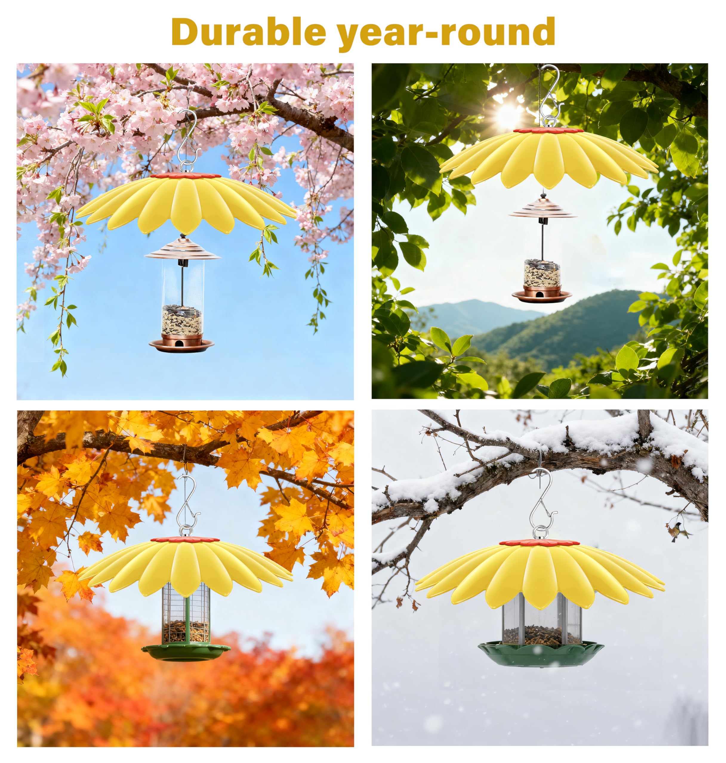 two-pack of andergi hummingbird feeder shade dome covers