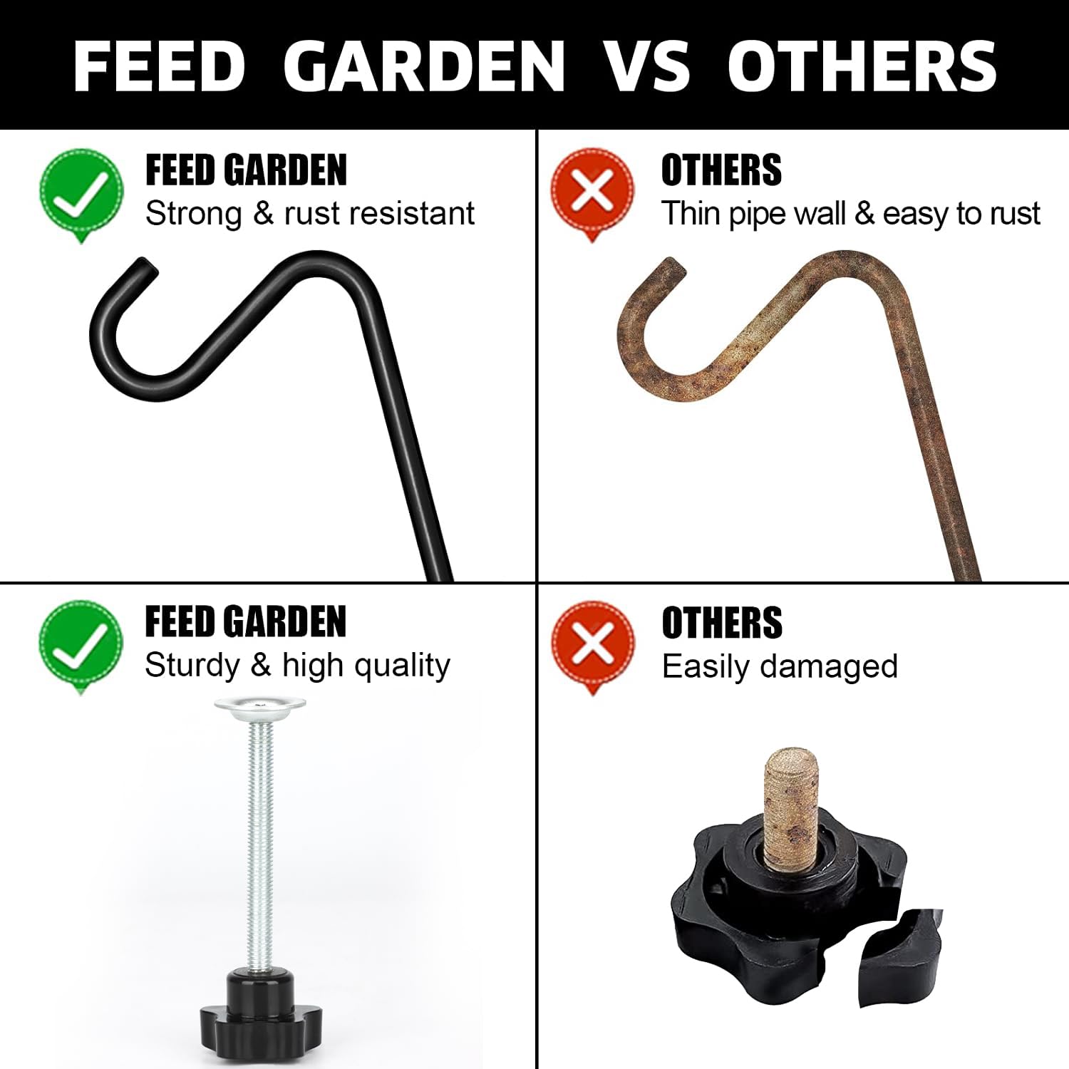 Two pack of FEED GARDEN 14 Inch deck hooks in packaging