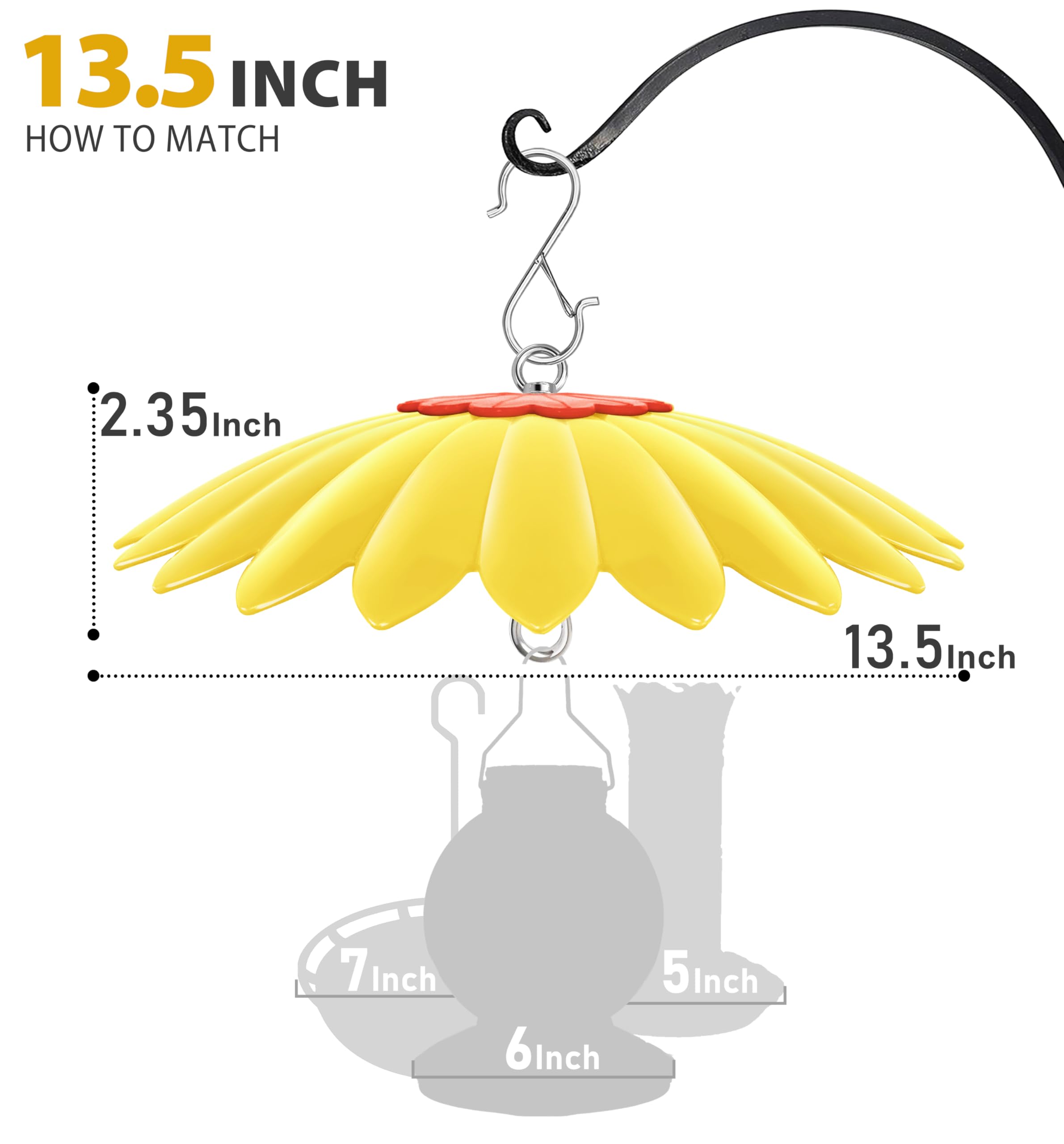 two packs of andergi bird feeder rain guards in yellow