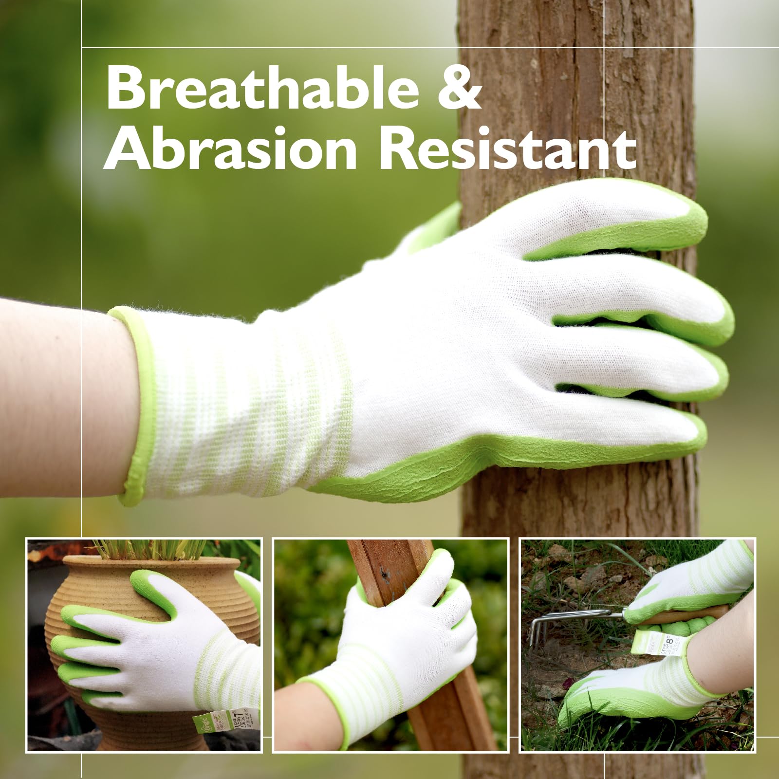 Two pairs of Brigic Bamboo Gardening Gloves in packaging