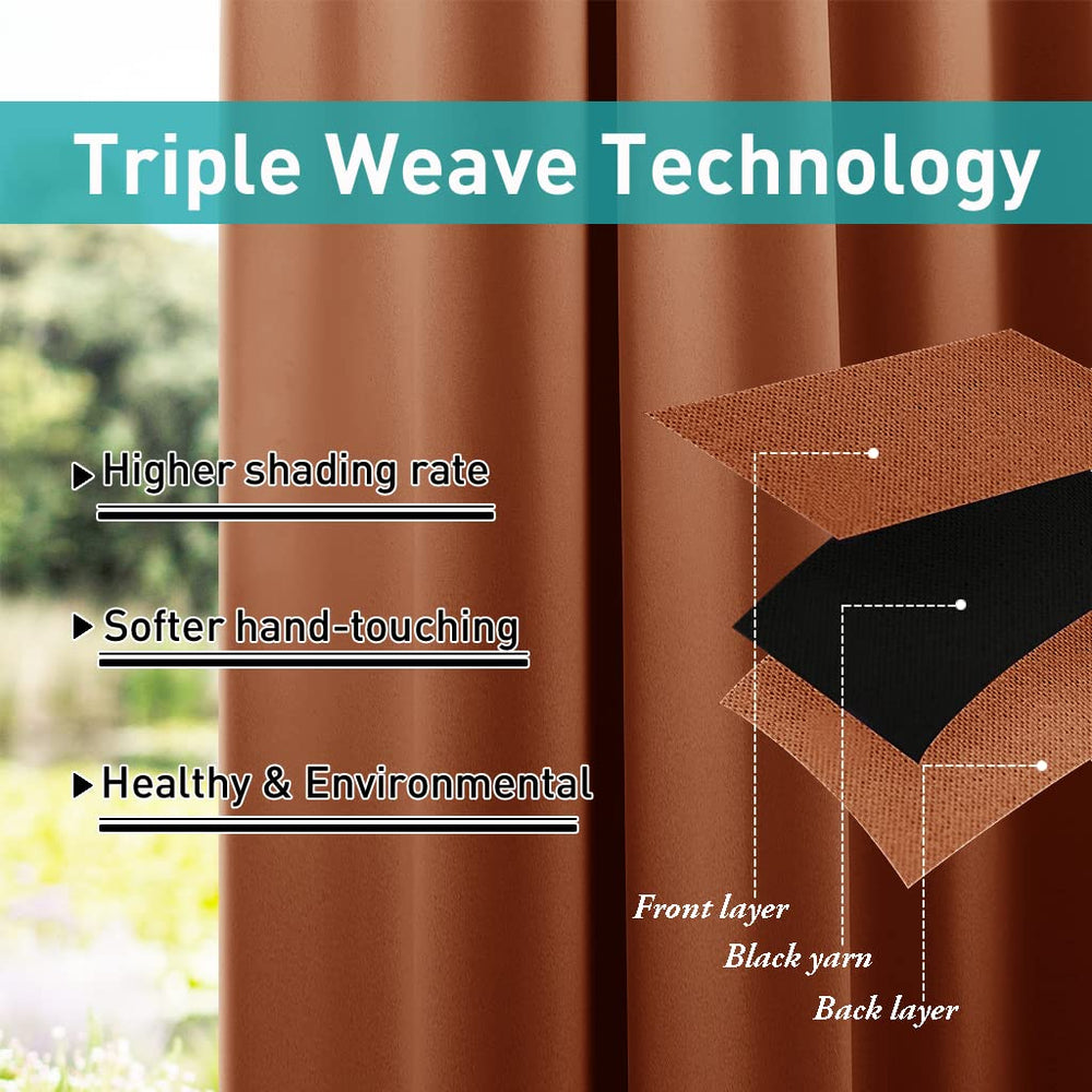 Two panels of NICETOWN Outdoor Curtains in packaging