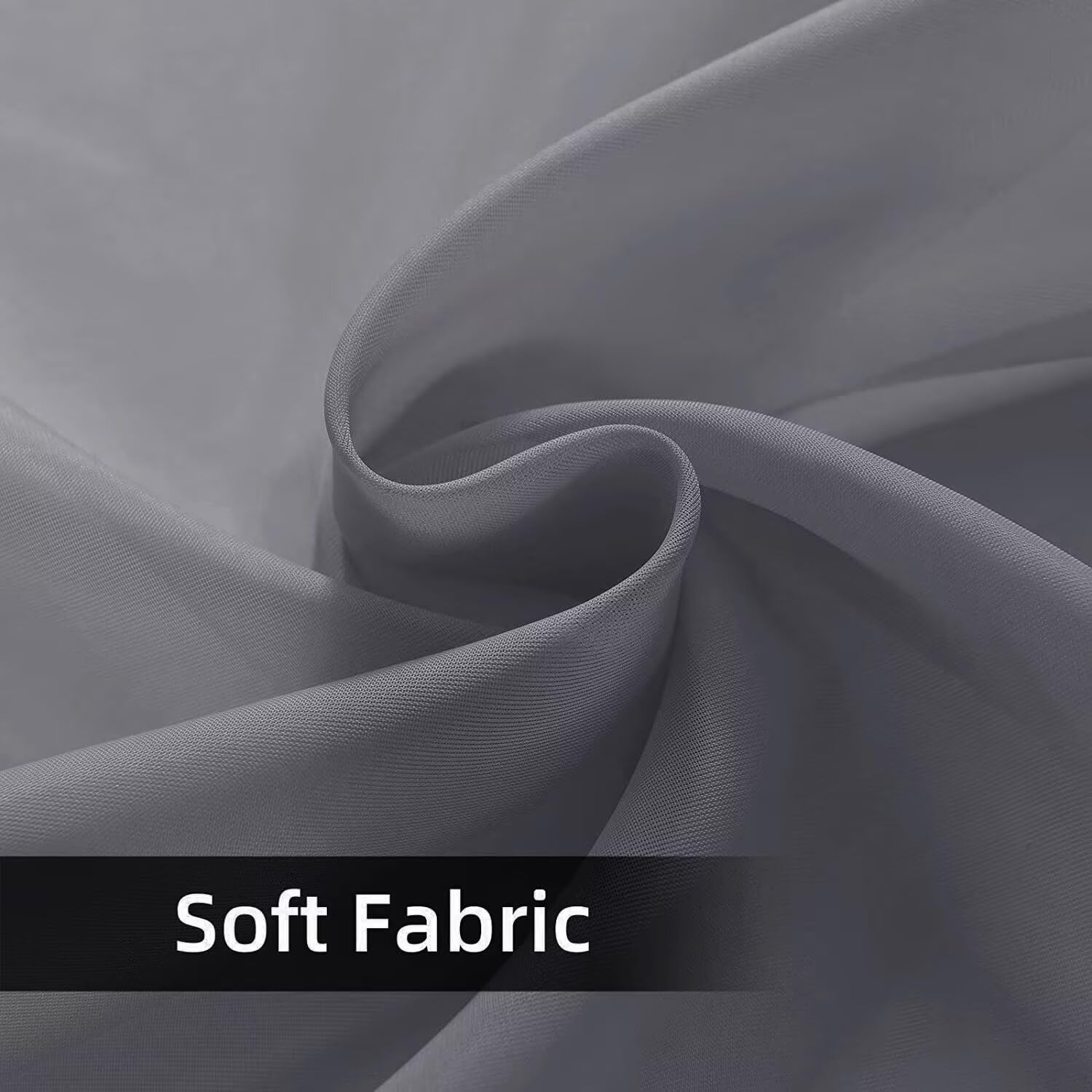 Two panels of SpaceDresser Grey Sheer Curtains