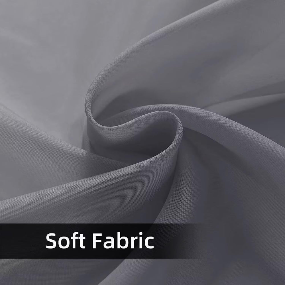 Two panels of SpaceDresser Grey Sheer Curtains