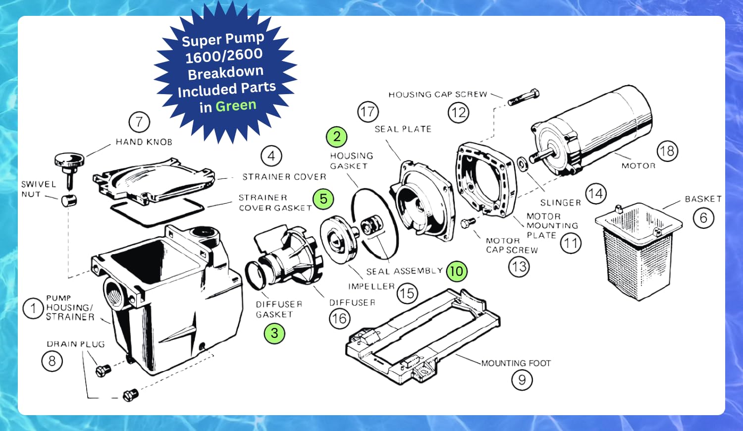 Two Piece Shaft Seal Assembly SPX1600Z2 PS-201 from Kit King seal kit