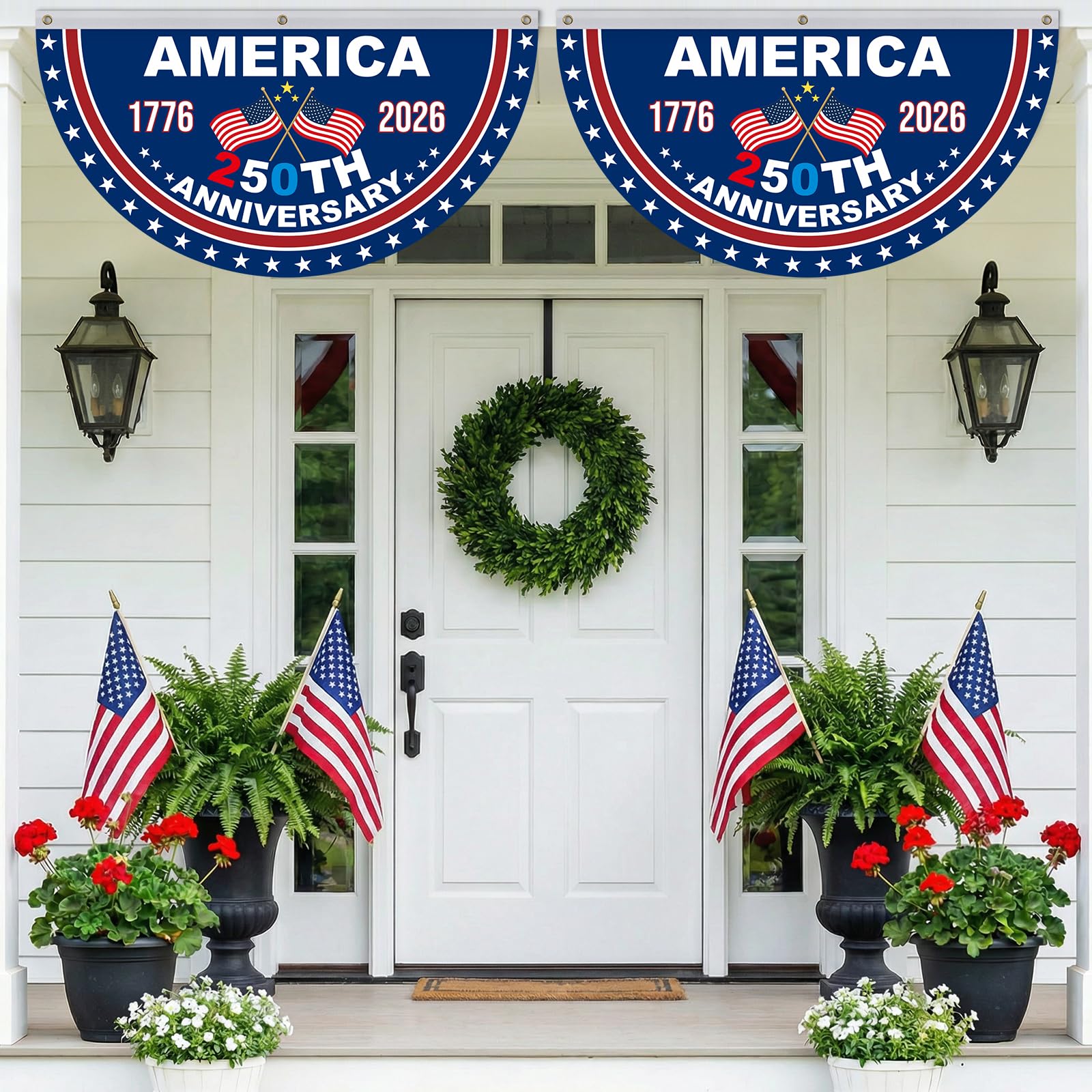 Two pieces of 2 x 4 ft flag bunting stacked together