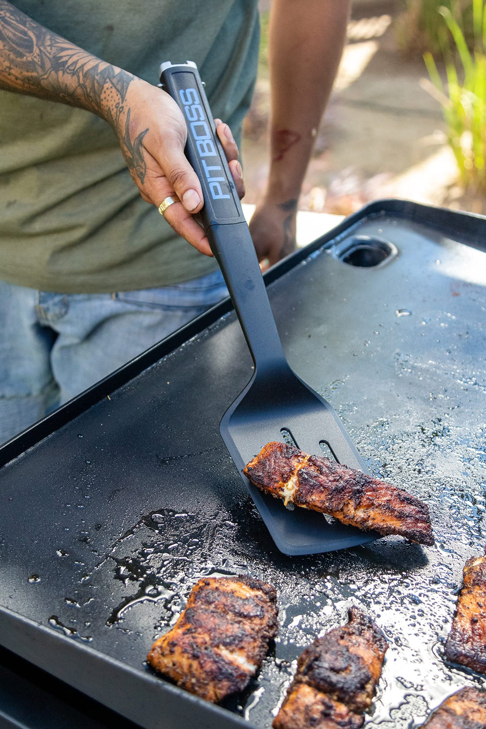 Two PIT BOSS Ultimate Griddle spatulas side by side