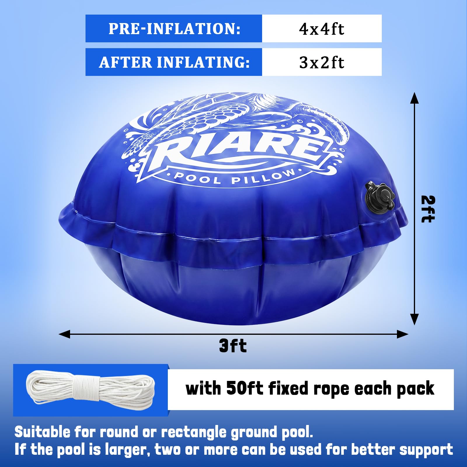 Two Riare pool pillows side by side