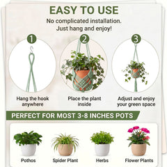 Two Shappy Boho Plant Hangers with S-shaped hooks included