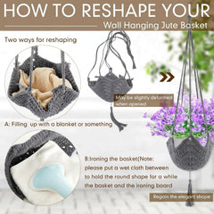 Two Shappy macrame plant hangers with S-shaped hooks