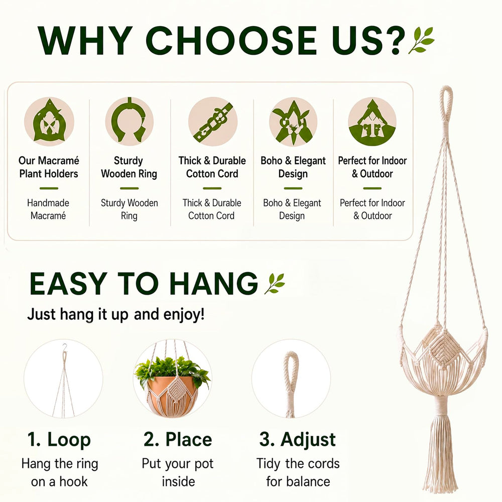 Two Shappy plant hangers with S-shaped hooks