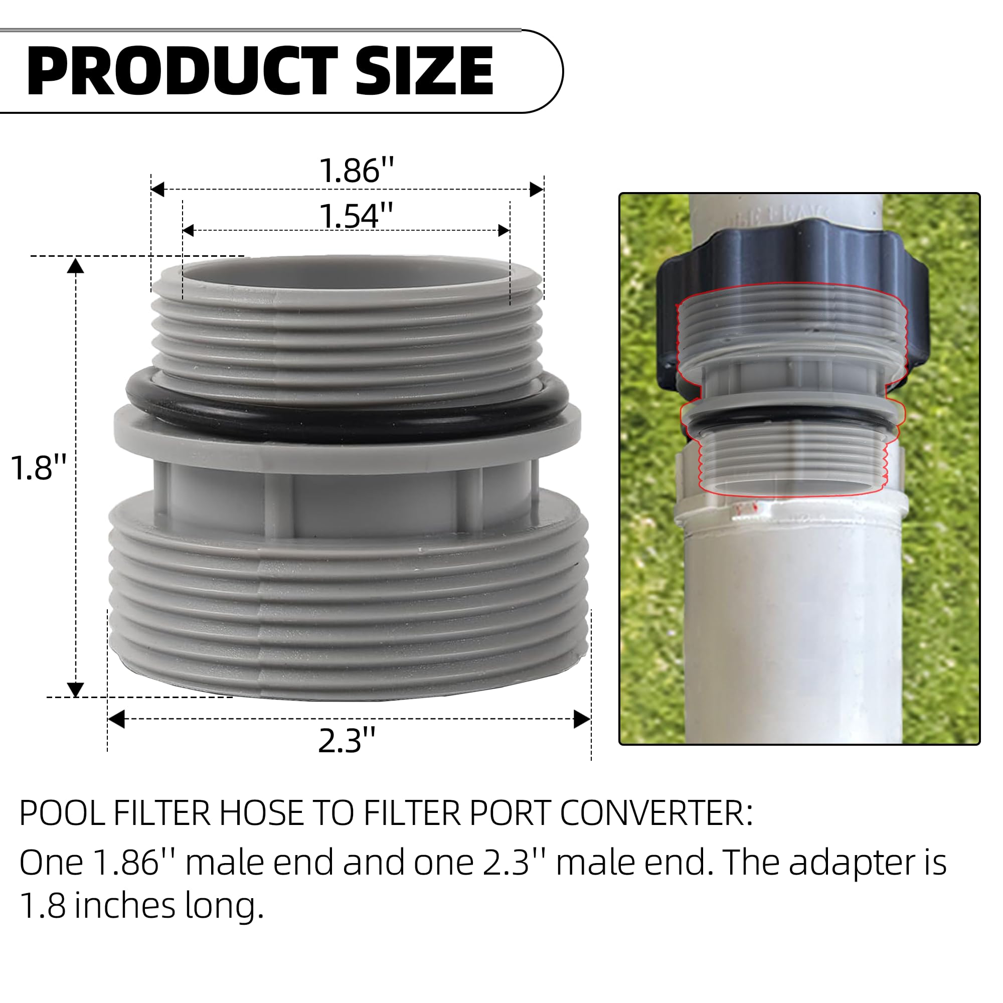 Two TonGass adapters included in the conversion kit