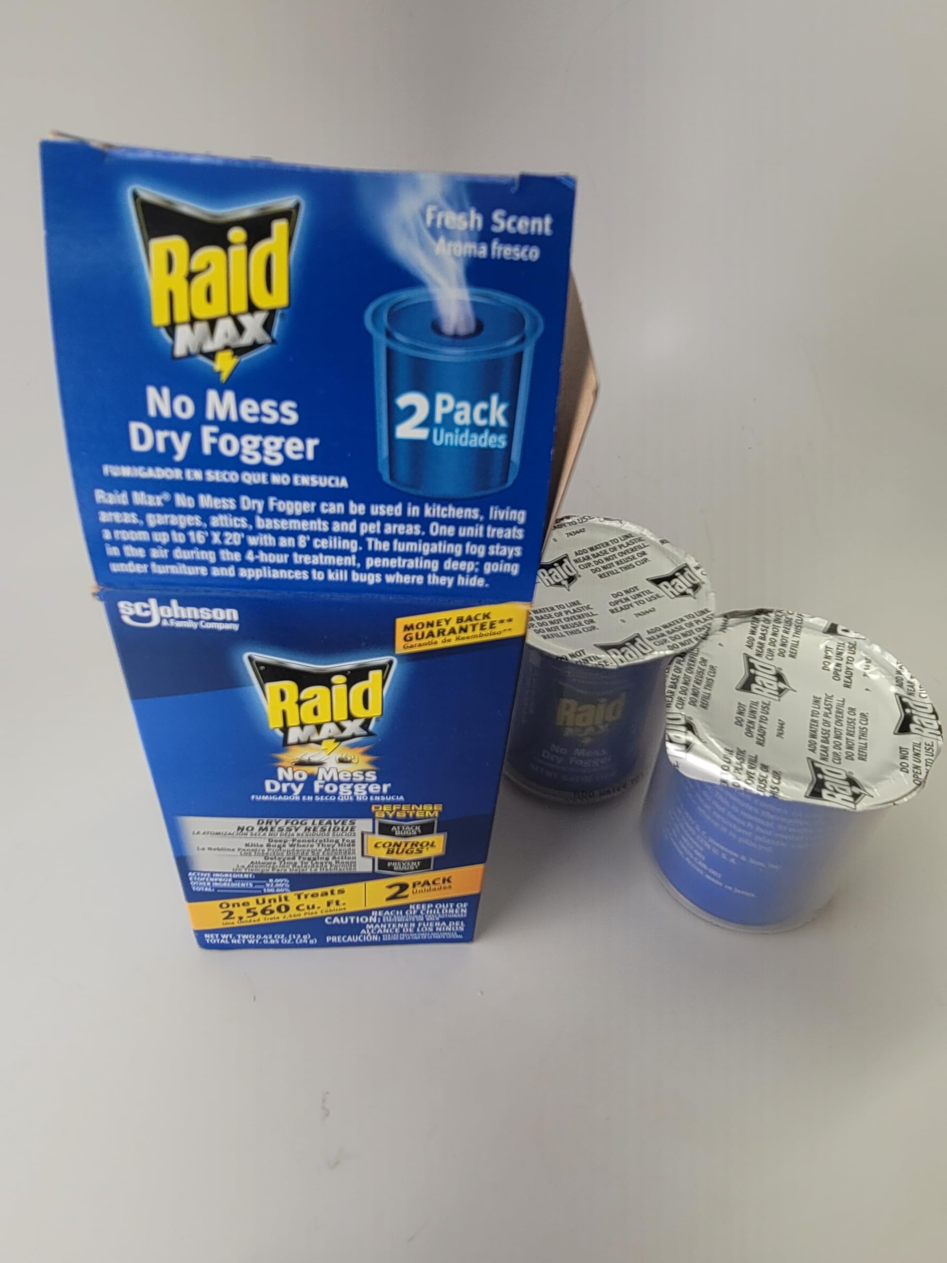 Two units of Raid MAX No Mess Dry Fogger together