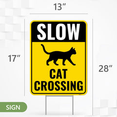 Two Venicor Cat Crossing Signs displayed outdoors
