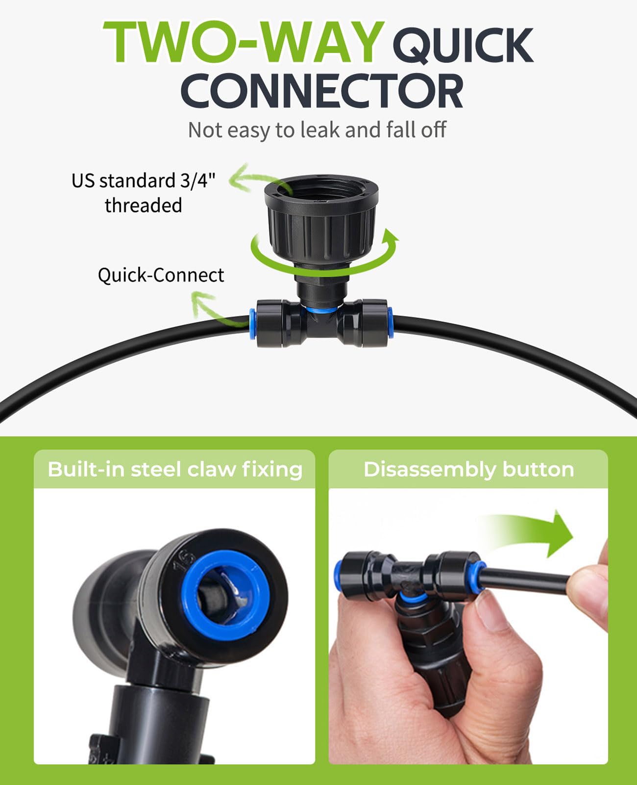 Two-way connector included in HIRALIY drip irrigation kit