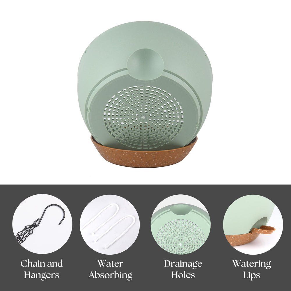 TYMENSH hanging plant pot with removable saucer