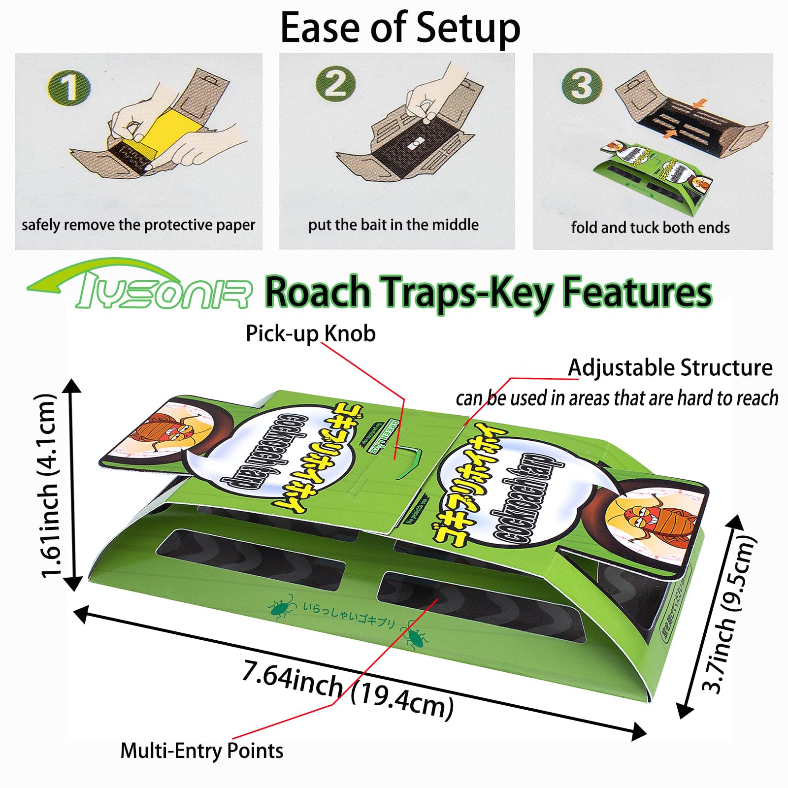 Tysonir Roach Trap packaging with product details