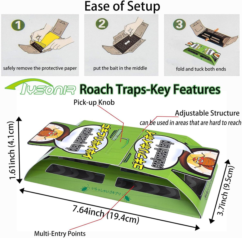 Tysonir Roach Traps with strong adhesive in package