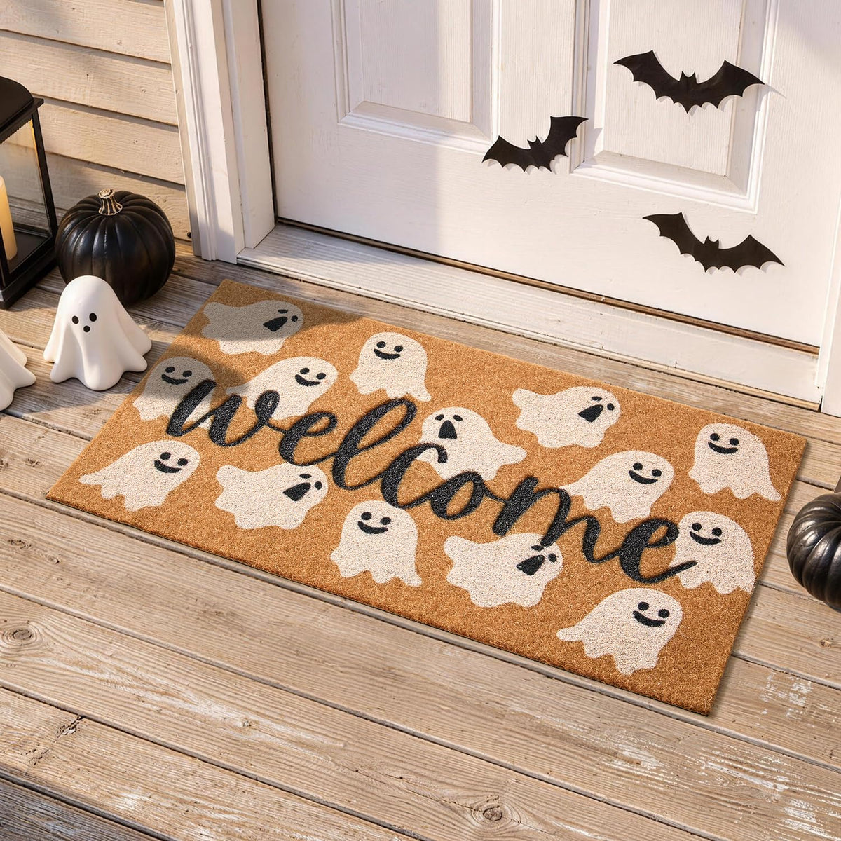 TYUU Halloween Door Mat with ghost design front view