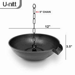 U-nitt 12-inch catch basin side view with rainwater