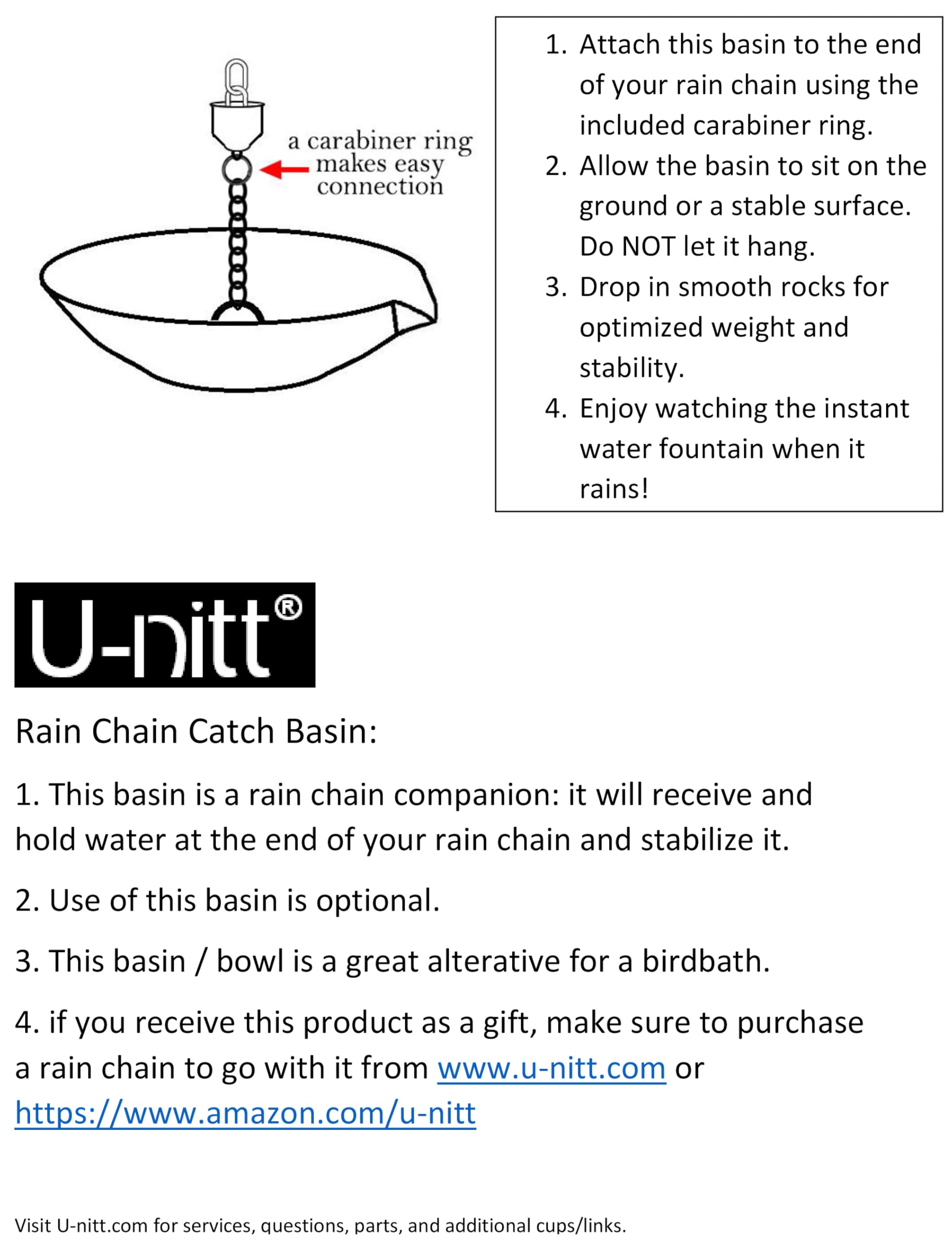 U-nitt catch basin packaging and product details