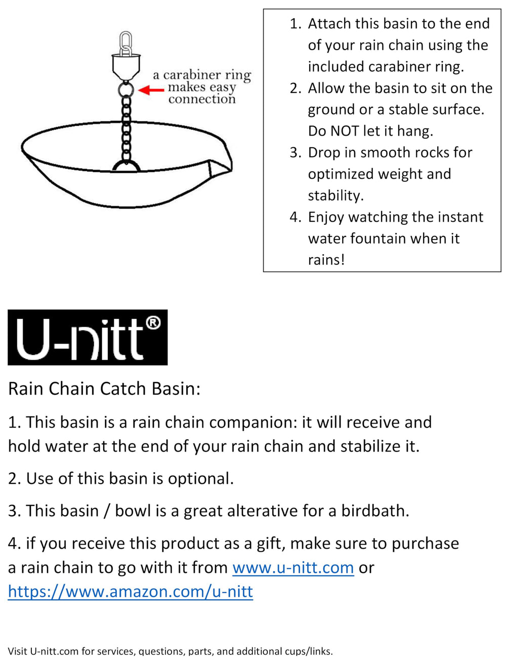 U-nitt catch basin packaging and product details