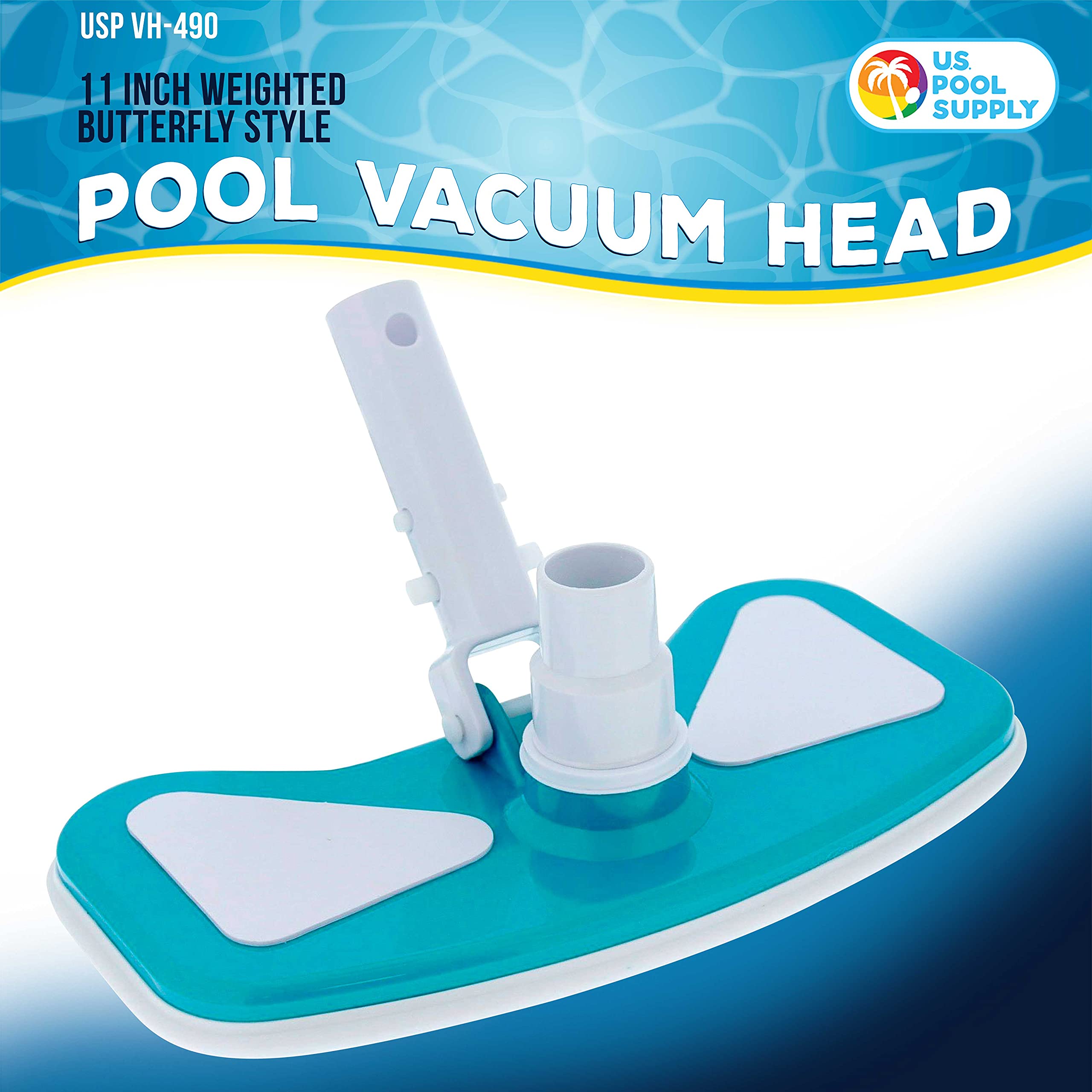 U.S. Pool Supply 11" Weighted Butterfly Pool Vacuum Head with EZ clip handle