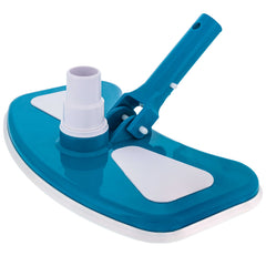 U.S. Pool Supply 12-inch blue and white deluxe weighted butterfly pool vacuum head front view
