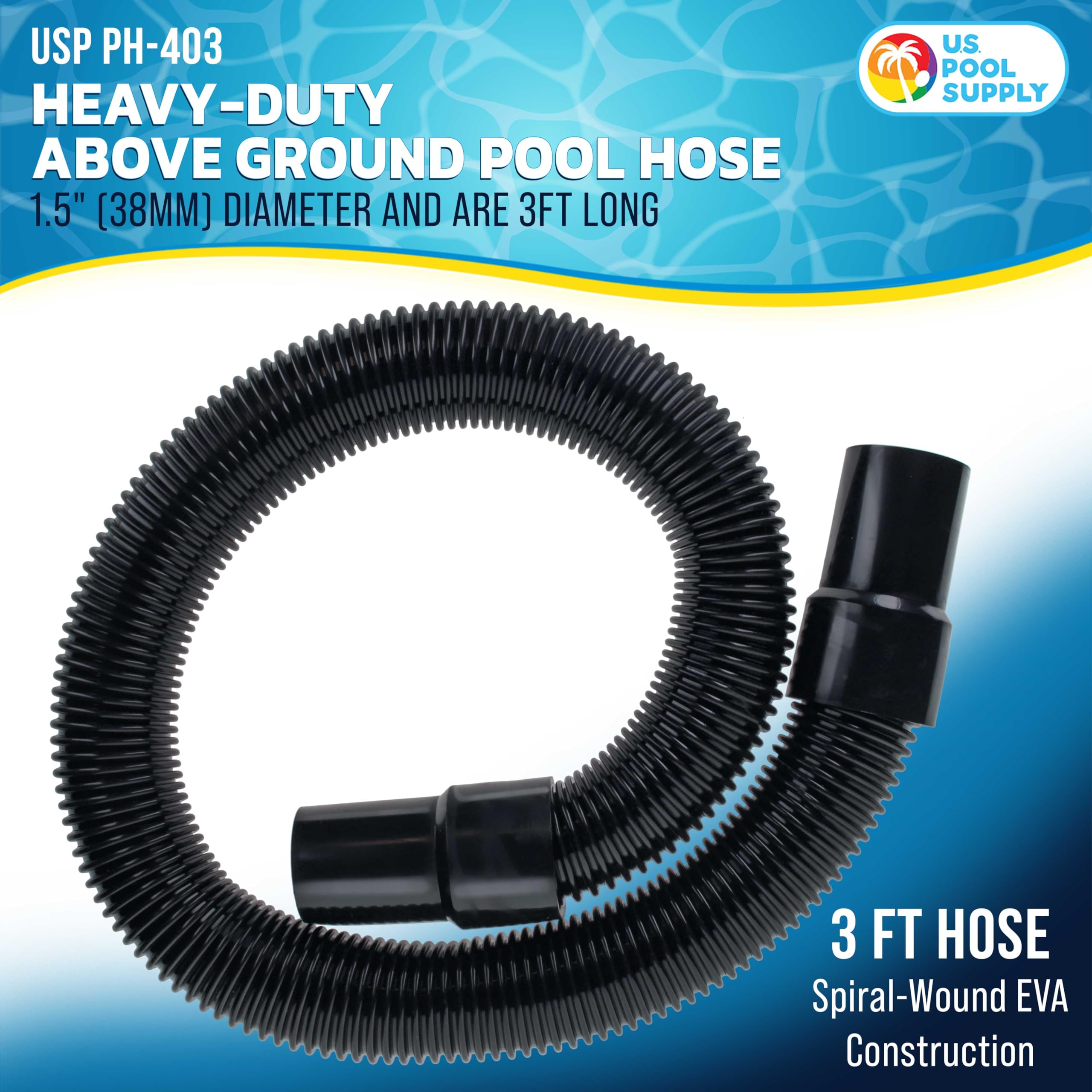U.S. Pool Supply 3 Foot Heavy-Duty Pool Hose connector detail