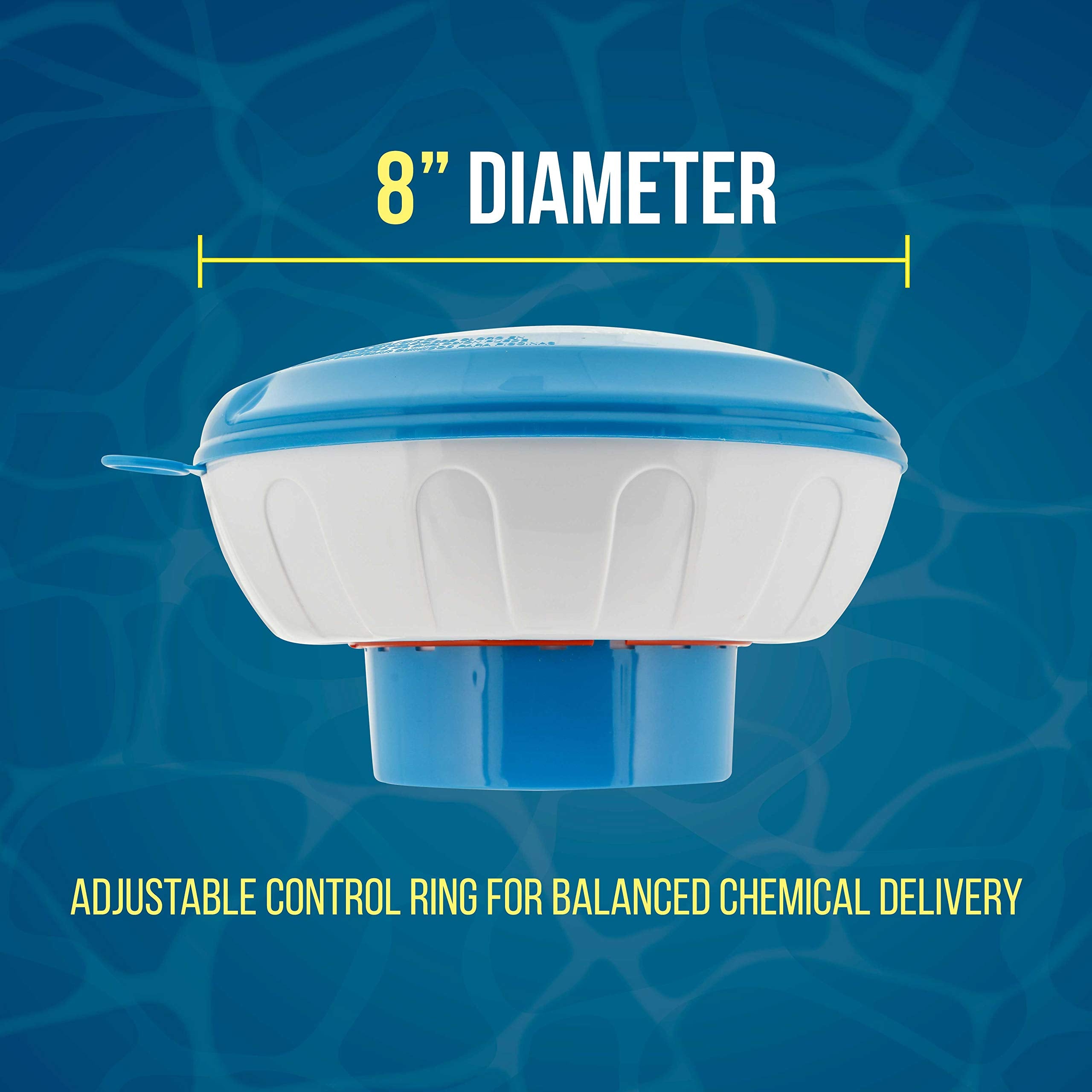 U.S. Pool Supply Chlorine Dispenser side view showing adjustable control ring