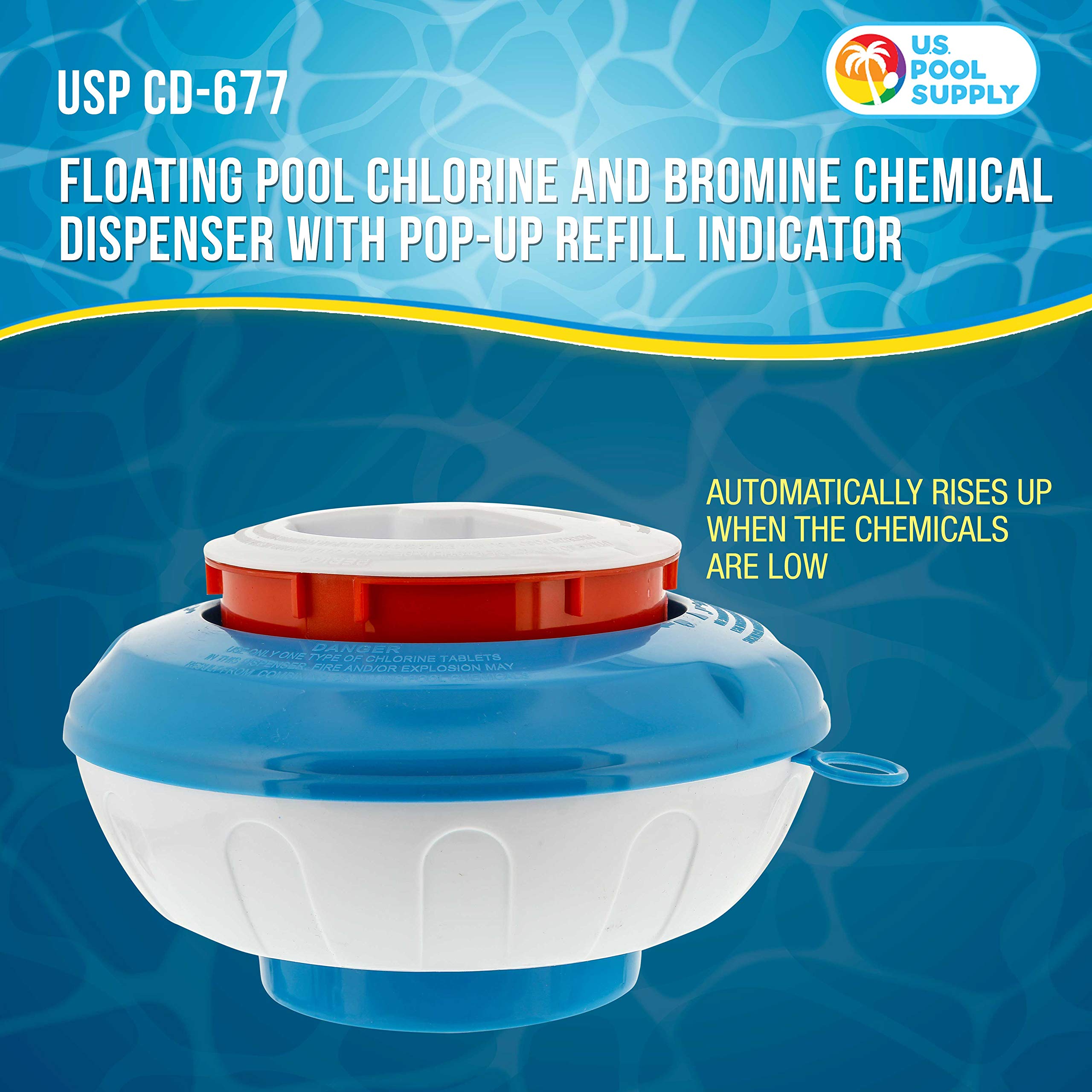 U.S. Pool Supply Chlorine Floater Dispenser with pop-up refill indicator