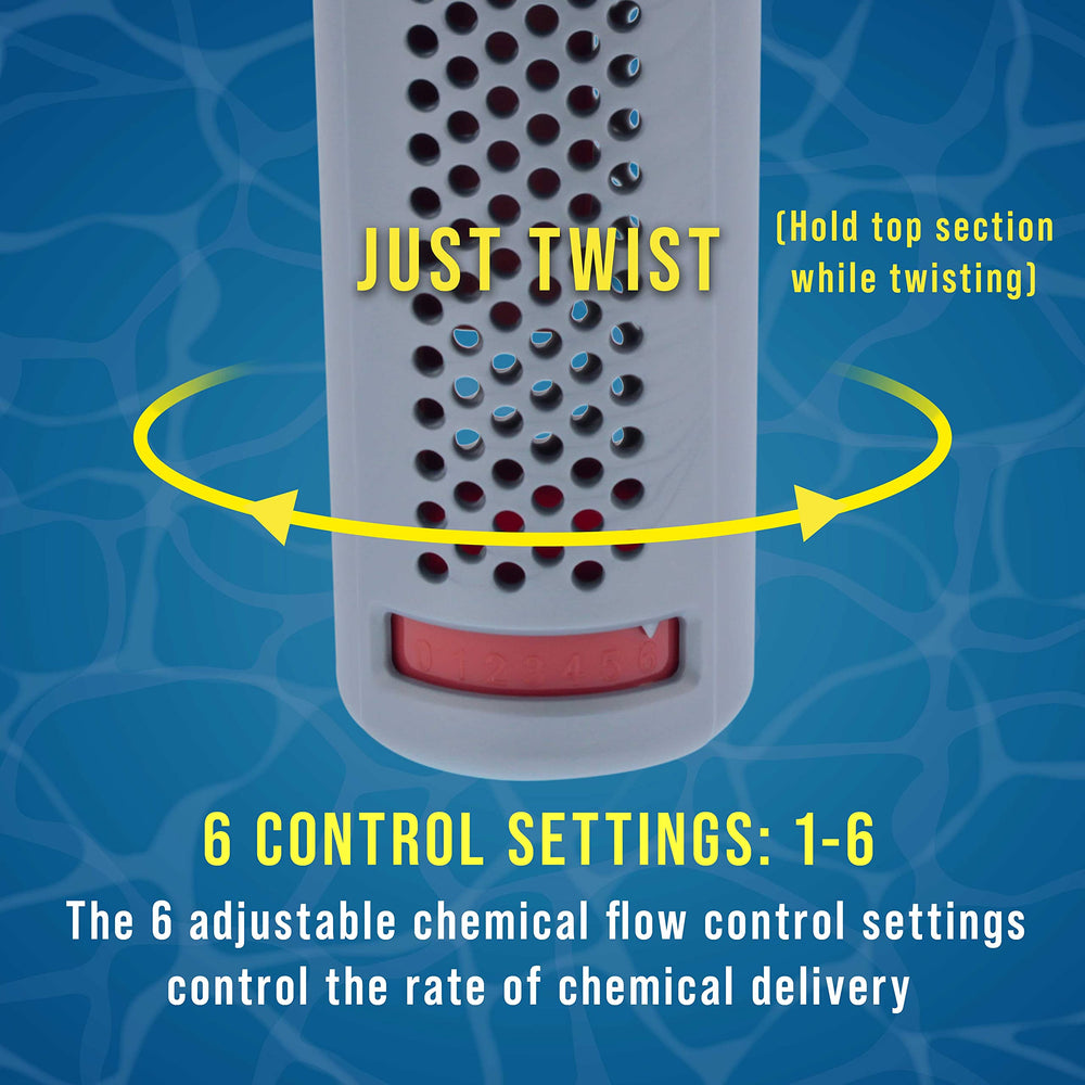 U.S. Pool Supply Floating Chlorine Dispenser floating in a hot tub