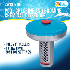 U.S. Pool Supply Floating Chlorine Dispenser side view