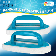 U.S. Pool Supply Hand-Held Pool Scrub Brush blue back view