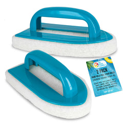 U.S. Pool Supply Hand-Held Pool Scrub Brush blue front view