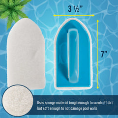 U.S. Pool Supply Hand-Held Pool Scrub Brush blue side view