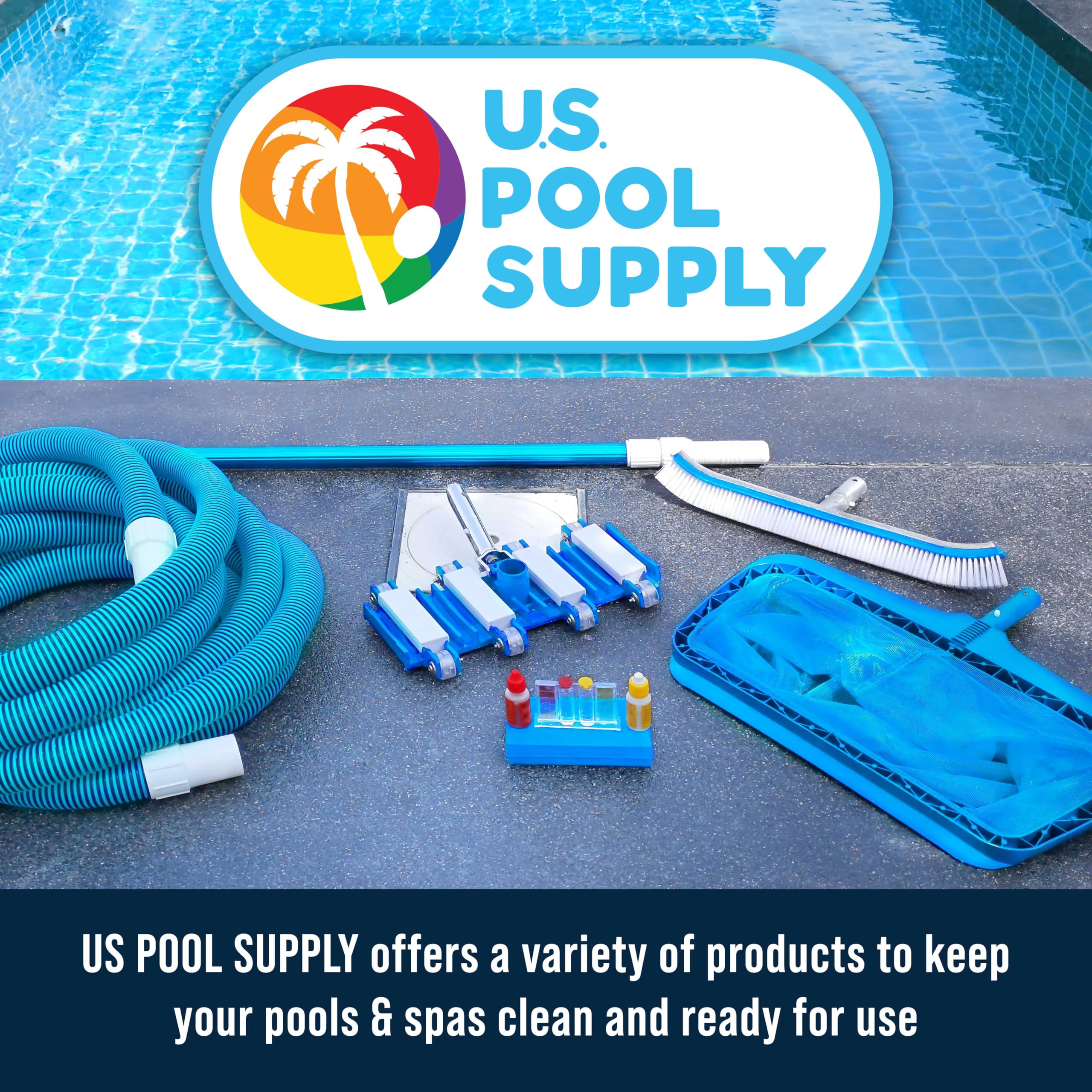 U.S. Pool Supply Hand-Held Pool Scrub Brush in use in bathroom