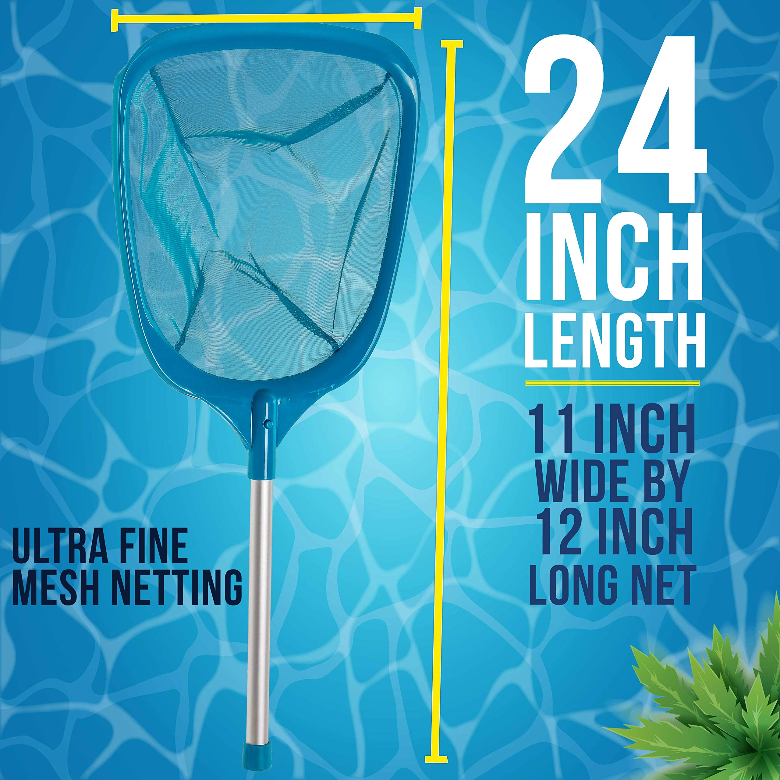 U.S. Pool Supply Hand Leaf Skimmer Net in action in a pool