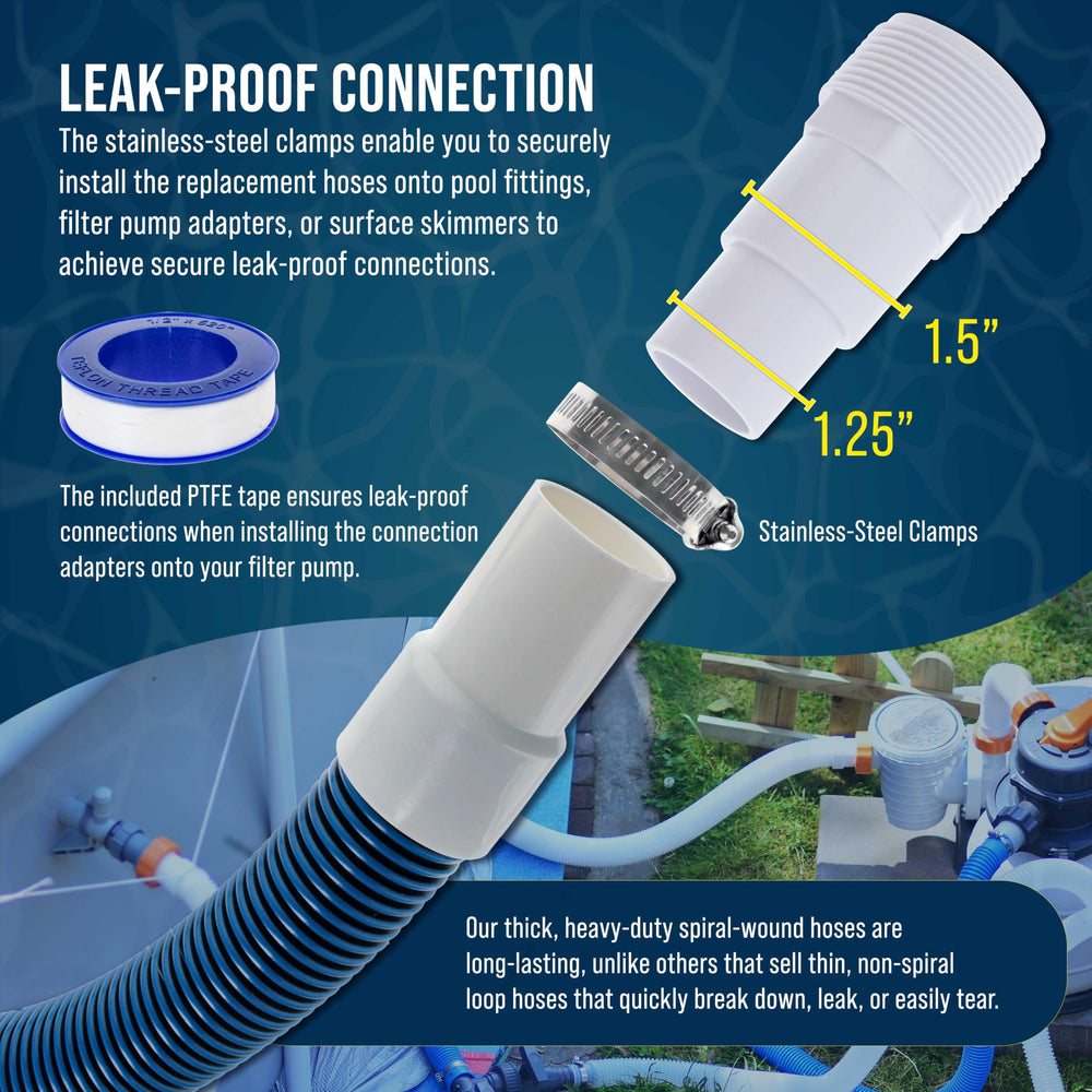 U.S. Pool Supply Heavy-Duty Pool Hose in blue color