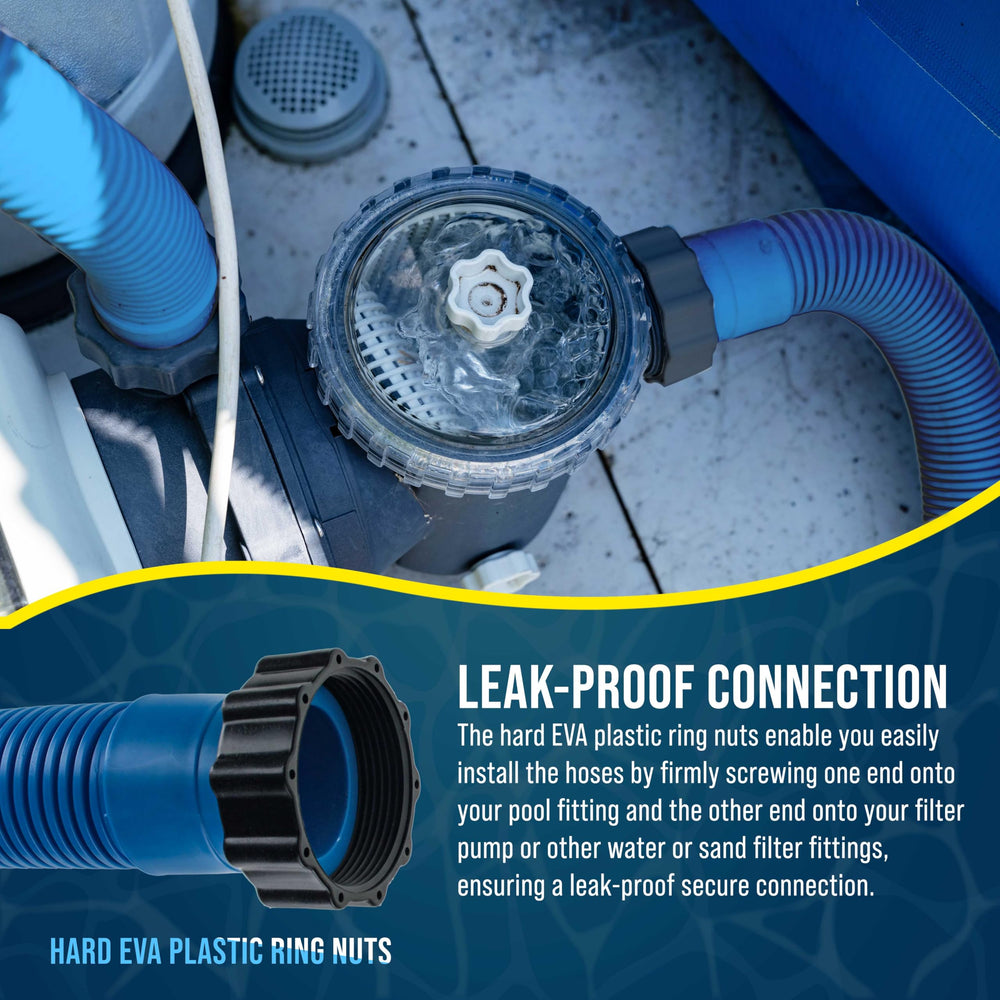 U.S. Pool Supply hoses displaying flexibility and durability