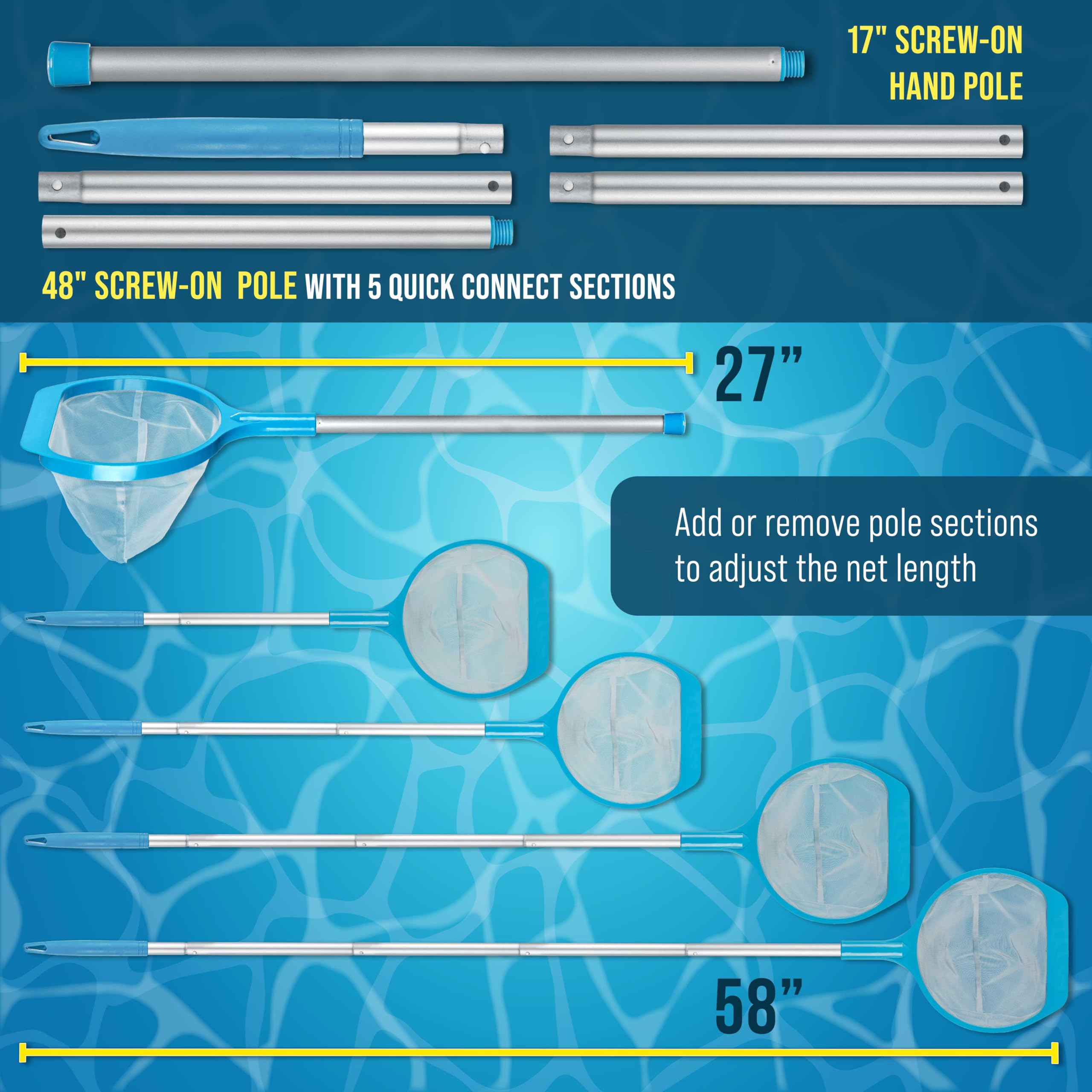 U.S. Pool Supply Leaf Skimmer Net in a pool