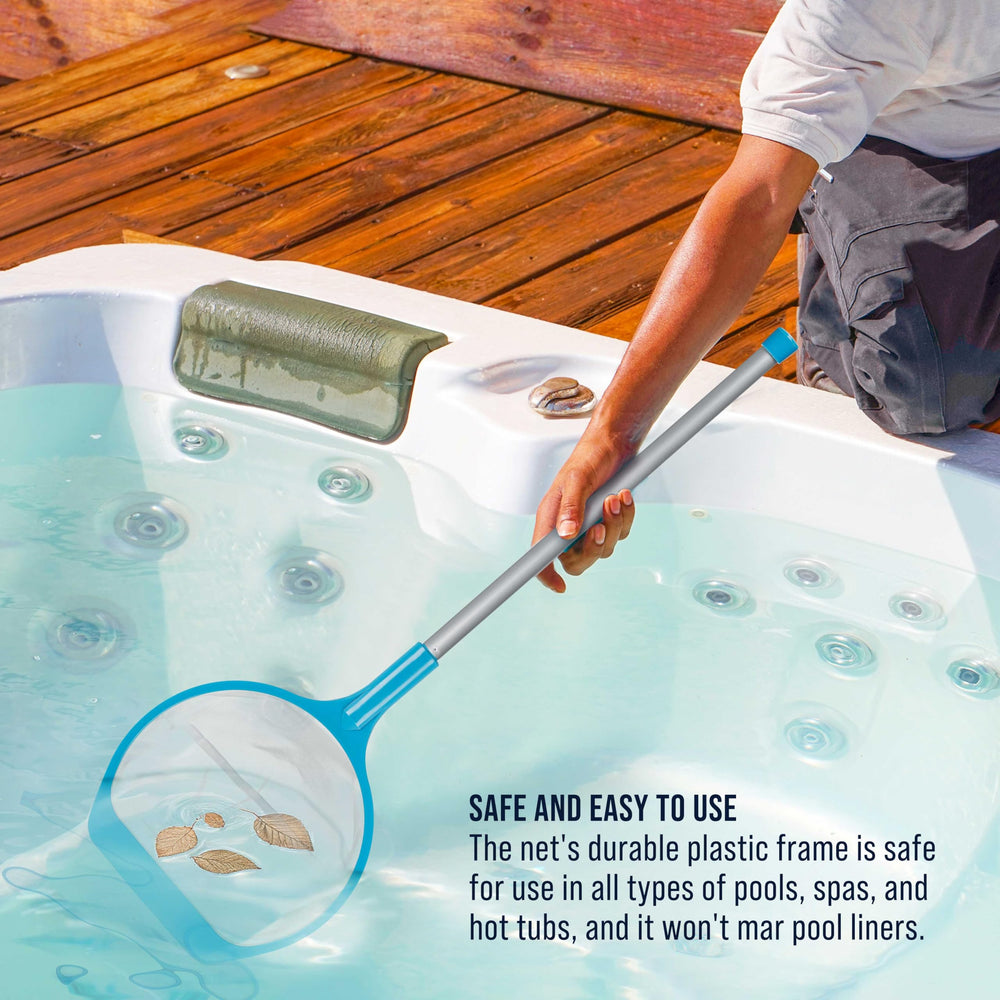 U.S. Pool Supply Leaf Skimmer Net showing adjustable poles