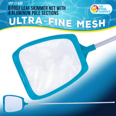 U.S. Pool Supply Leaf Skimmer Net with four pole sections