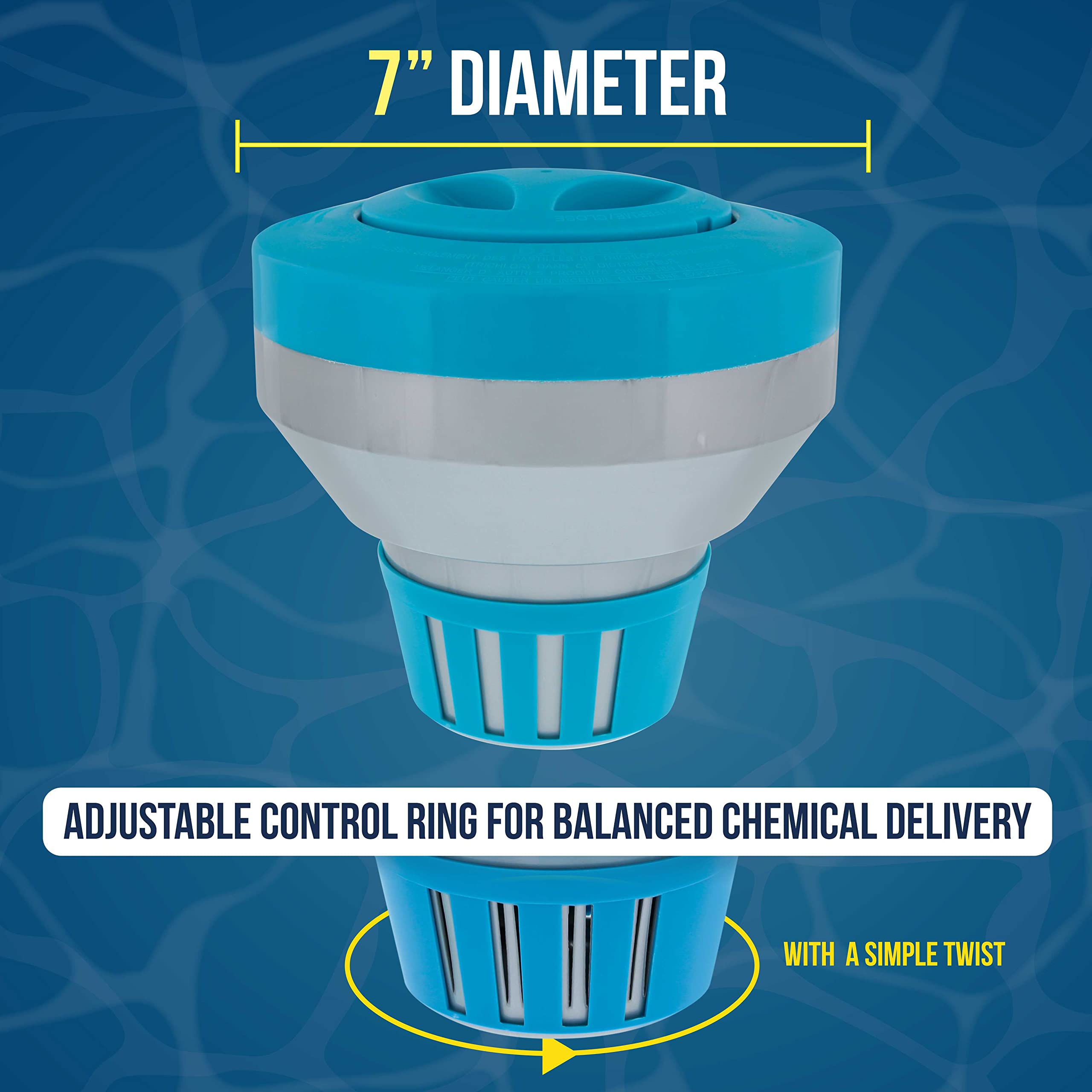 U.S. Pool Supply Pool Chlorine Floater floating in a pool