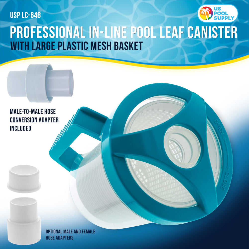U.S. Pool Supply Pool Leaf Catcher side view showing connections