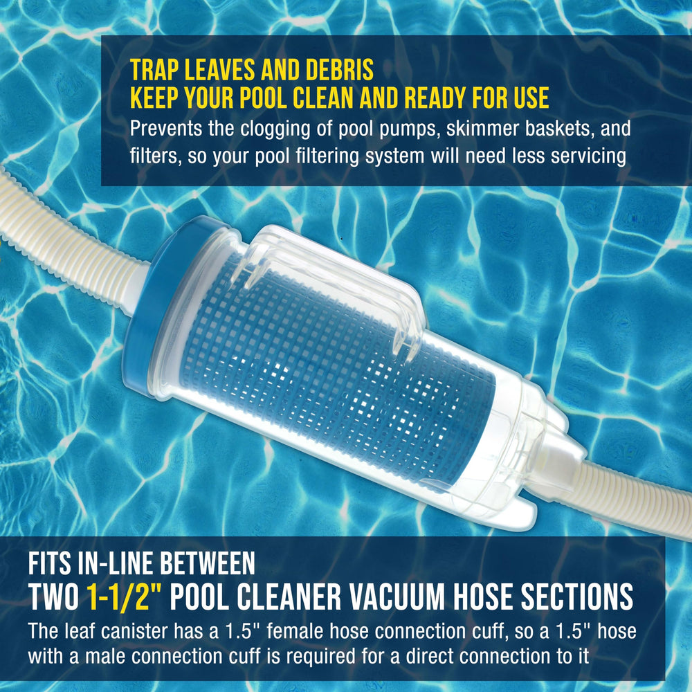 U.S. Pool Supply Pool Leaf Catcher side view with hose attachment
