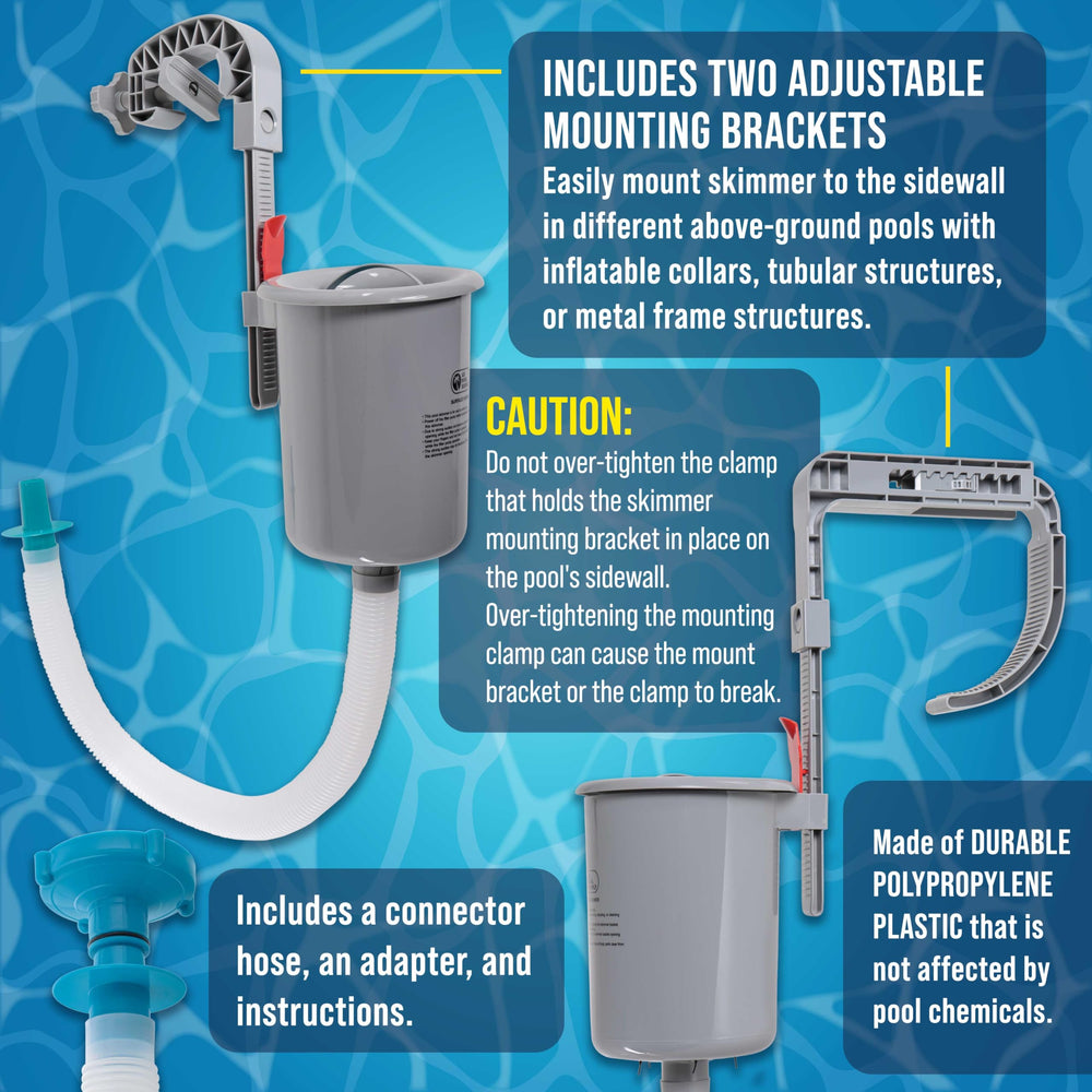 U.S. Pool Supply Pool Skimmer mounted on an above-ground pool