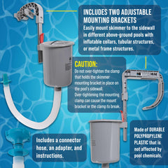 U.S. Pool Supply Pool Skimmer mounted on an above-ground pool