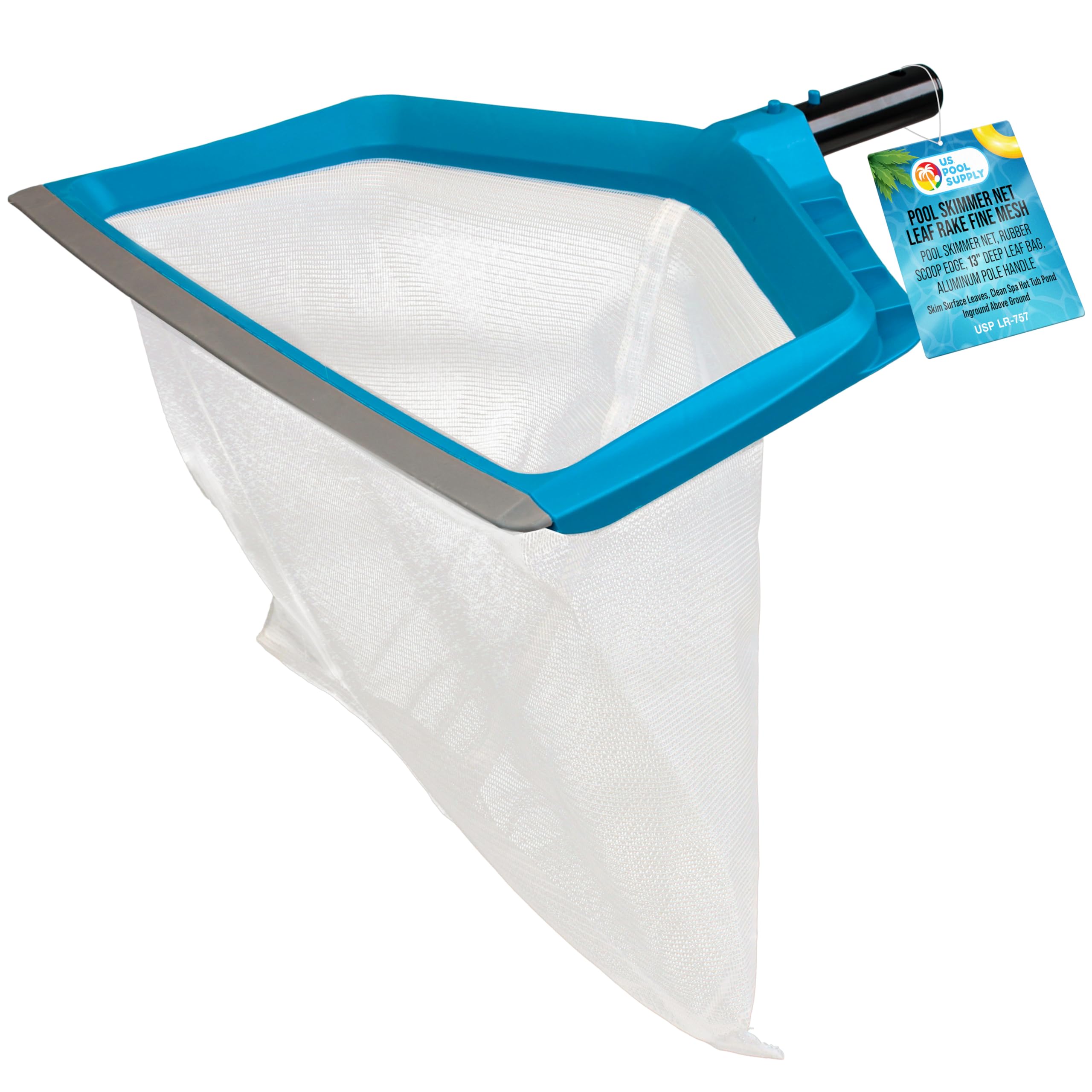 U.S. Pool Supply Pool Skimmer Net front view with teal blue colour