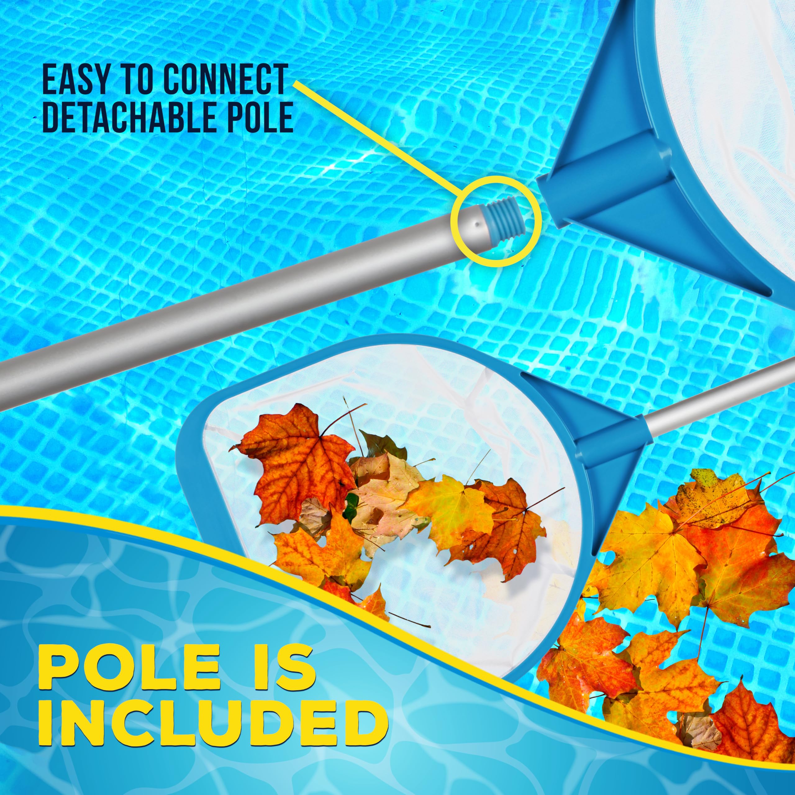 U.S. Pool Supply skimmer net in use over a swimming pool