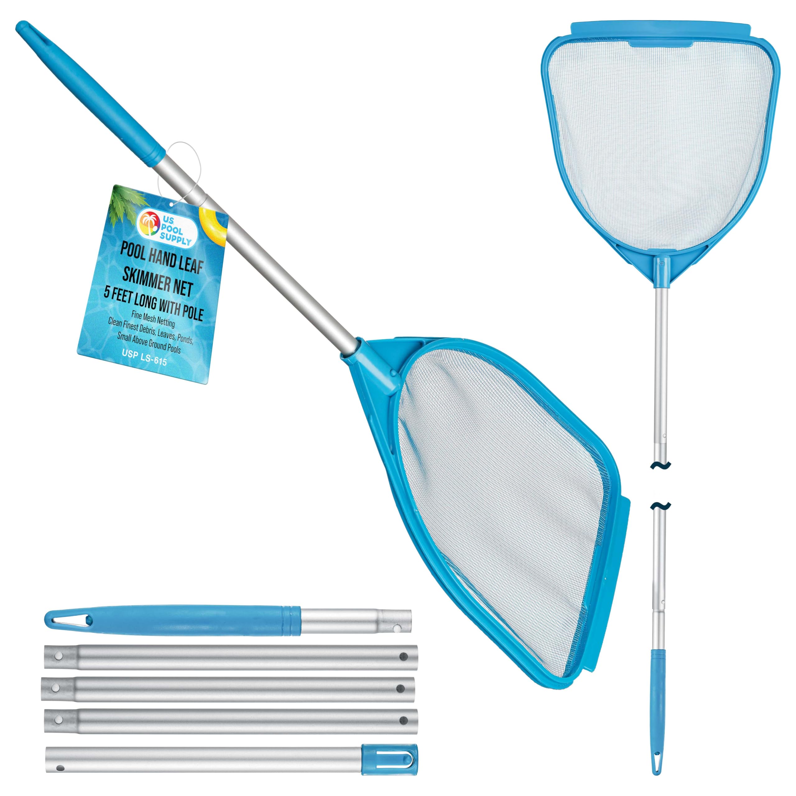 U.S. Pool Supply Skimmer Net teal blue front view